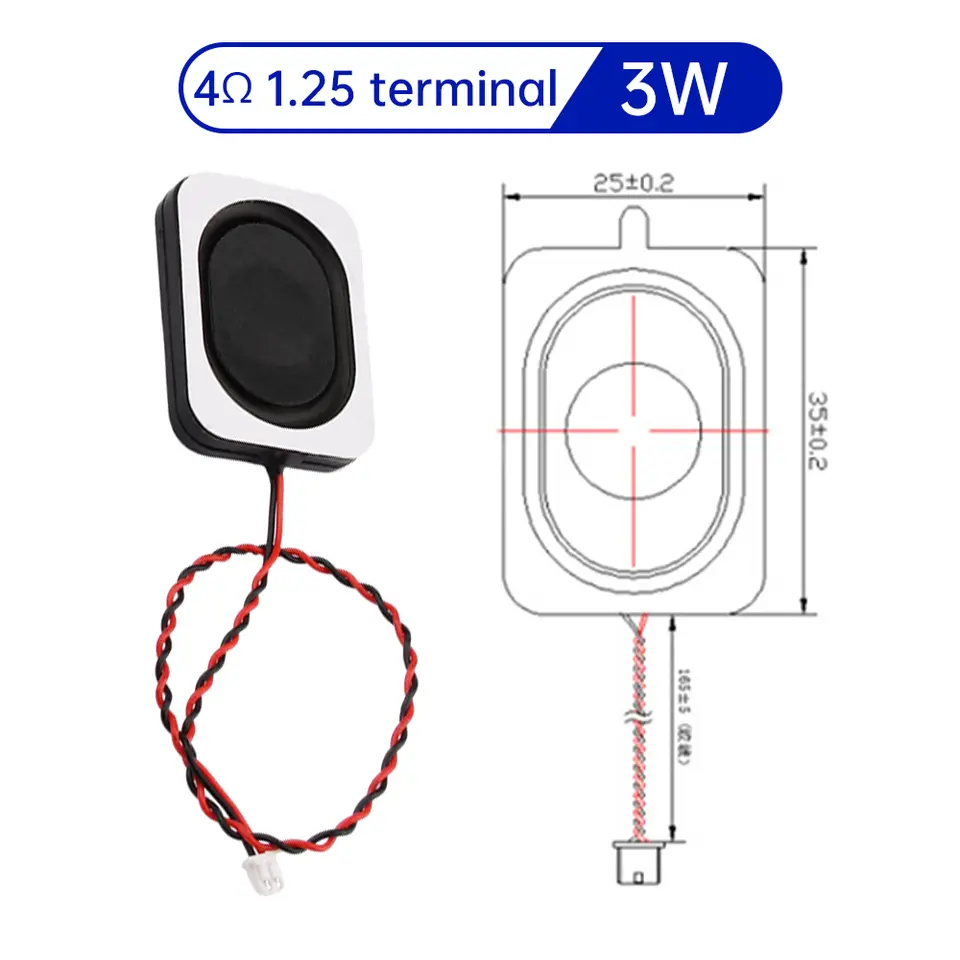 1-10PCS 4 ohm 3W/ 8 ohm 2W Speaker Square Small Cavity Notebook Computer 3525/2535 Ultra-Thin Box Speaker image 7