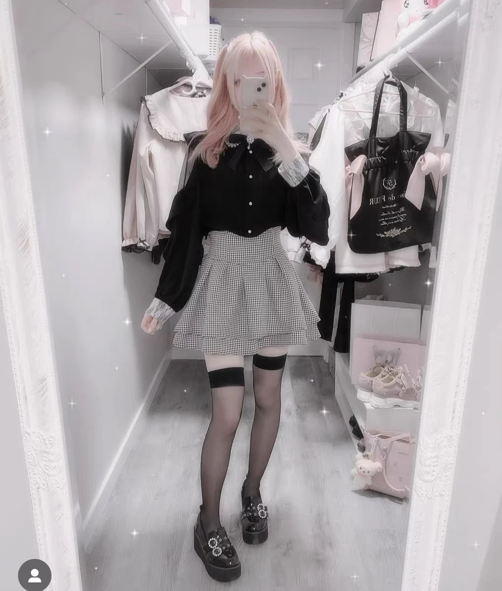 Popular Macaron Skirt Japanese Mine Series Spring and Autumn Women's Sweet Skirt Culottes Solid Color High Waist Short Skirts