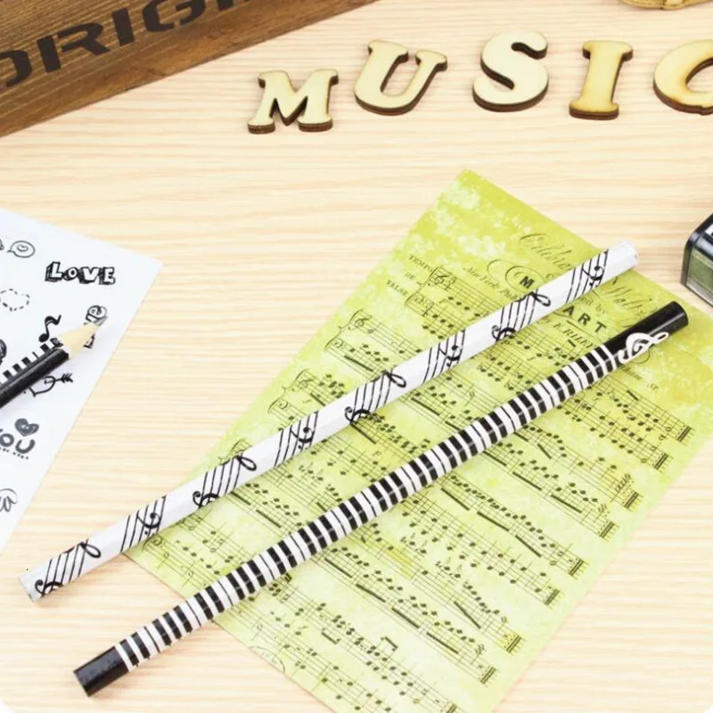 Musical Pencil 2B Standard Round Music Stationery Piano Student Creative Kawaii Simple Cute Pencil 6