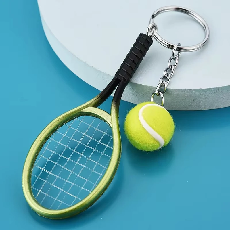 Simulation Mini Tennis Racket Ball Keychain Pendant Portable Tennis Shaped Bag Key Ring Accessories Gift 1pcs tennis accessories