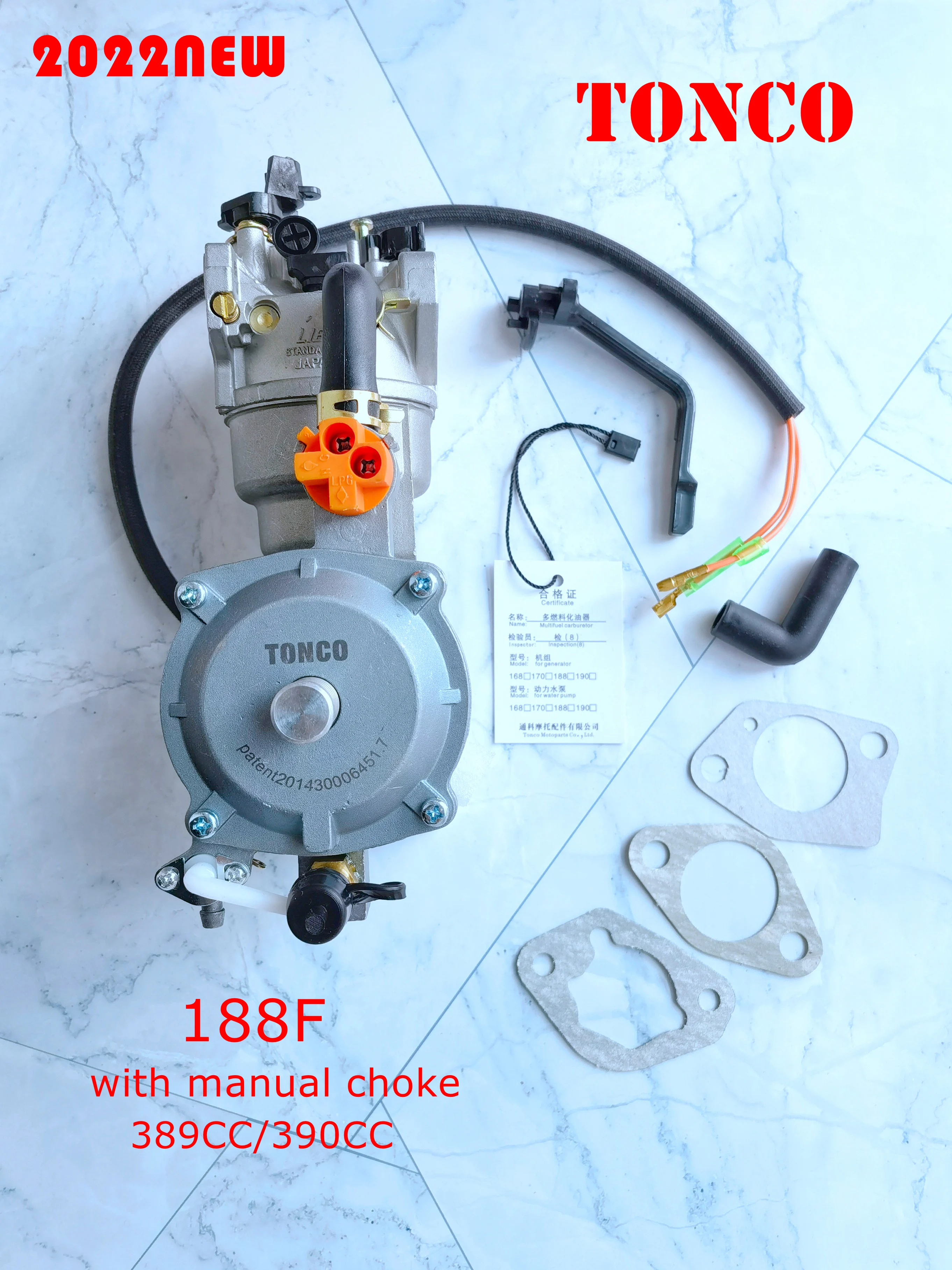 Dual Fuel Carburetor dual fuel carburetor 188F For Gasoline Generator Hybrid 5KW