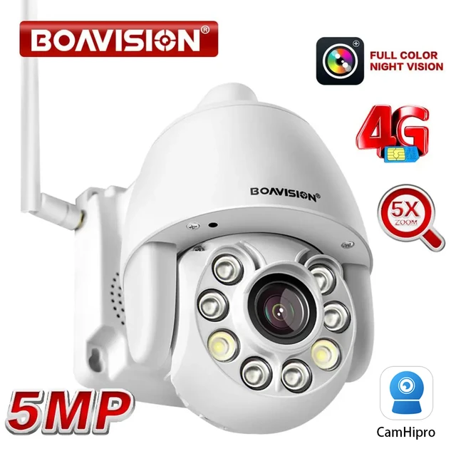 Mini caméra 4G carte sim 1080P WIFI IP BoaVision carte SD vision nocturne  APP CamHi