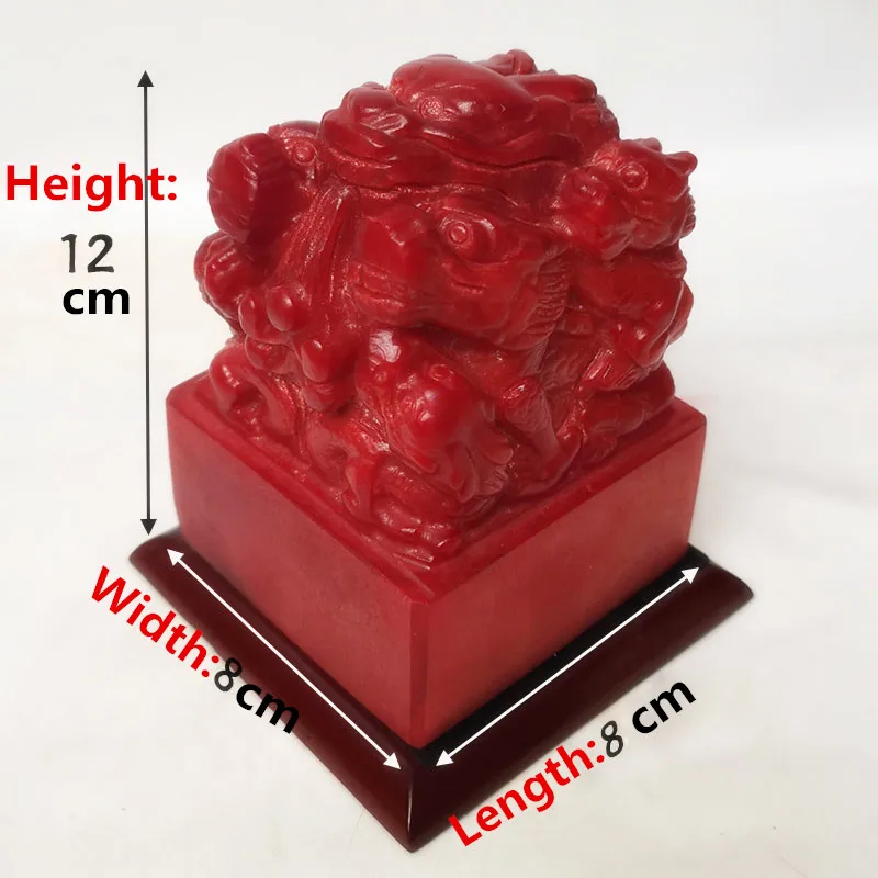 Used by the Ancient China Emperor Big red nine dragons head seal Ruby jade Dragon imperial jade Signet Art calligraphy ornament ancient china national imperial study adytum seal   dragon jade stone painting calligraphy signet ornaments business gift