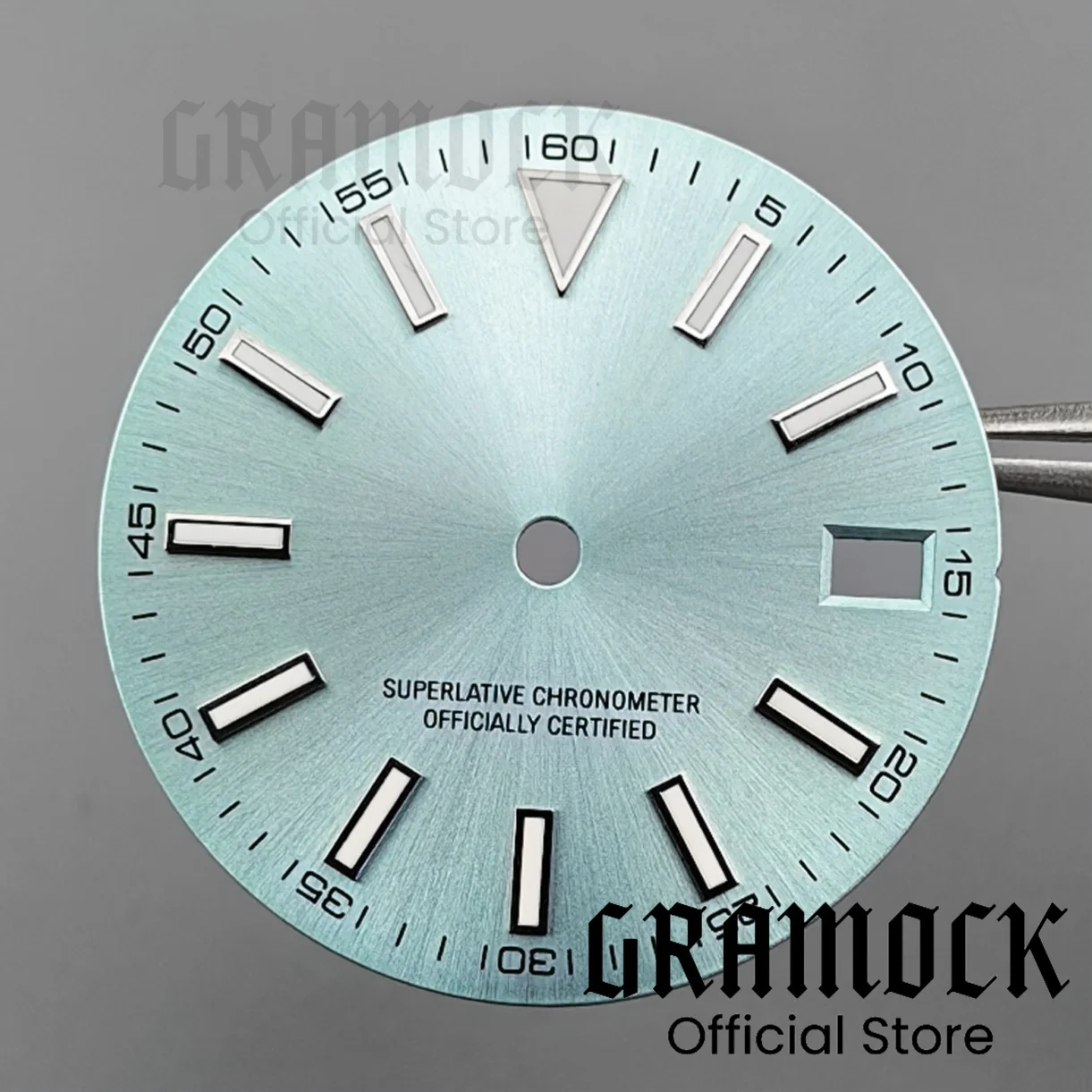 Sunburst Green-Blue-Black Luminous Watch Dial & Hand Set with Single Date Feature