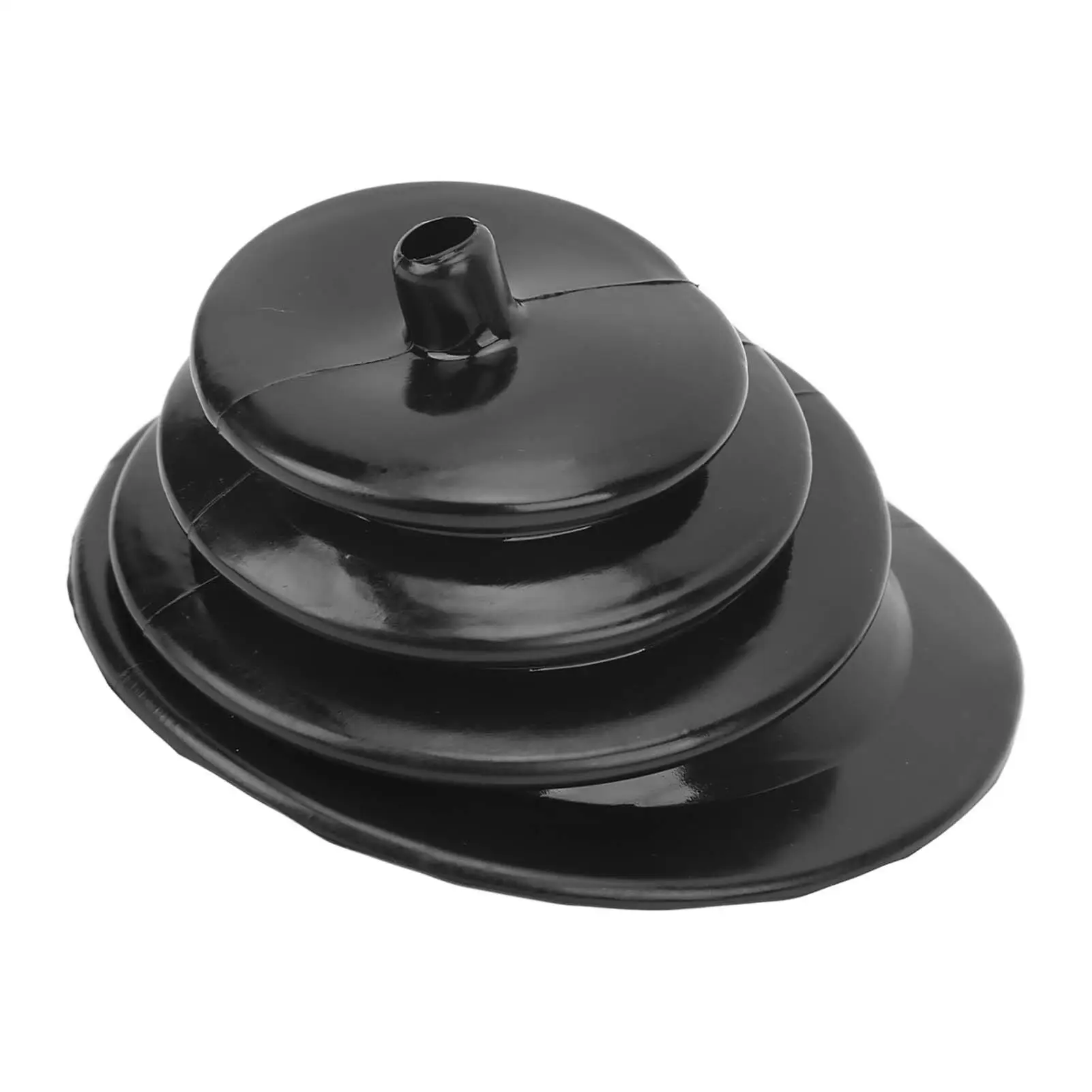 1651 5.25in Shifter Boot Rubber Easy Clean Universal Black Round Boot with Chrome for automotive