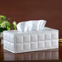 Faux Leather Tissue Box High Quality Elegant Durable Rectangle Paper Holder Tissue Dispenser Storage Box Car Home Decor 2