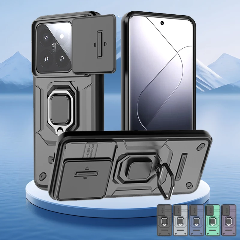Per Xiaomi 14 Pro Case Slide Camera Phone Case Xiaomi 14 14 Pro Cover Armor Pc Cover Posteriore In Metallo Antiurto Xiaomi 14 Pro