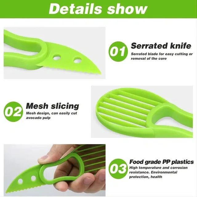 1pc 3 In 1 Multifunctional Avocado Slicer, Avocado Pitters, Avocado Cutter, Kitchen Gadgets 3