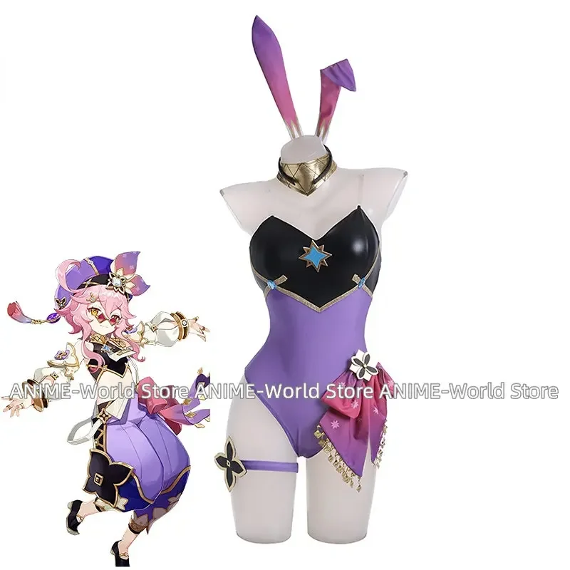 

Dori Bunny Girl Costume Genshin Impact Dori Bunny Suit Sexy Women Jumpsuit Dori Purple Uniform Full Set