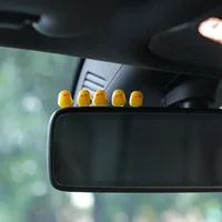 5pcs/set Cute Car Mini Duck Interior Decoration Car Mirror Dashboard Hanging Ornament for Men and Women Gift Auto Accessories 4
