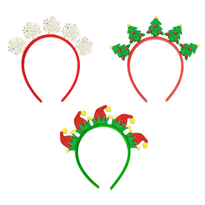 Adjustable Size Headband Christmas Themed Headwear Handmade Headpiece Festival Costume Accessories Party Supplies
