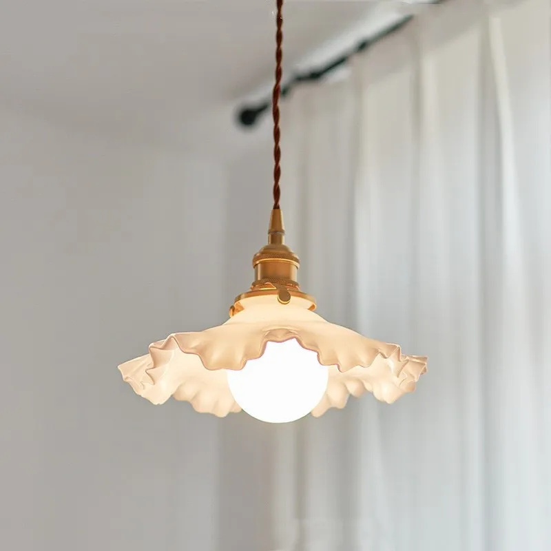 

Nordic Flower Chandelier Light Luxury Pastoral Style Bar Table Lamp Modern Minimalist Glass Warm Restaurant Lamp