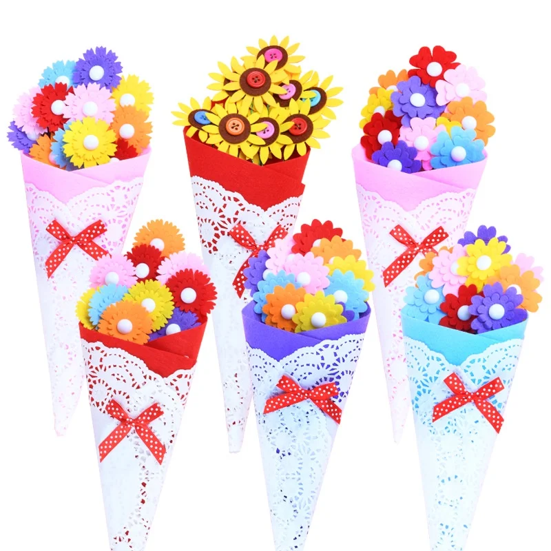 

DIY Non-Woven Cloth Bouquet Thanksgiving Gift Kindergarten Children Handmade Material Package Kids Educational Toys
