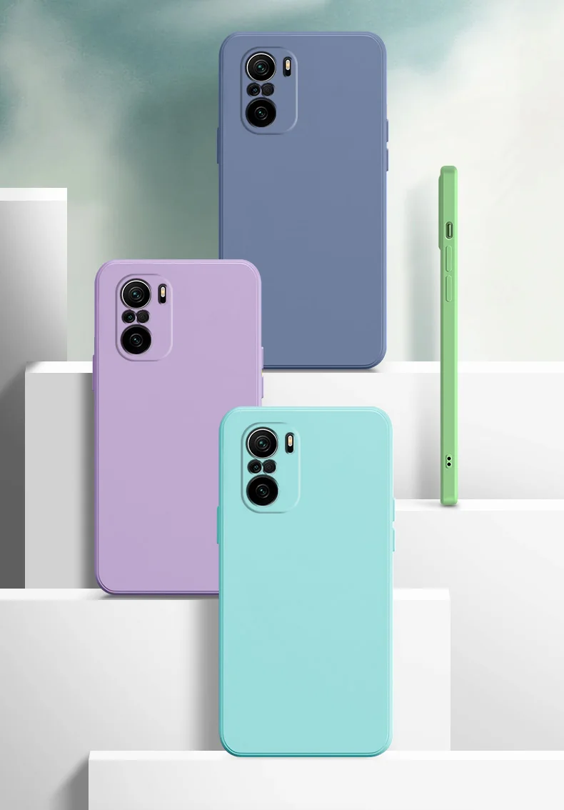 Custodia morbida in silicone liquido quadrato per Xiaomi Redmi Note 10 9 8 7 Pro 9S Redmi K40 K20 9A Mi 11 10 10T Pro Lite 9 SE Poco_voghion.com