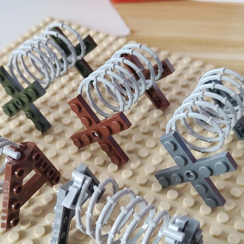 Building Block Moc Part The Road Barricate Accessori Militari Ostacoli Costruzione Di Scene Di Guerra Compatibile Con La Parte Lego