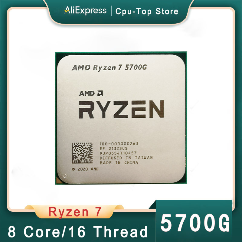 AAMD Ryzen 7 5700G CPU R7 5700G Processor 3.8GHz Eight-Core 16-Thread 65W Processor For AM4 Motherboard place mae DDR4 RAM