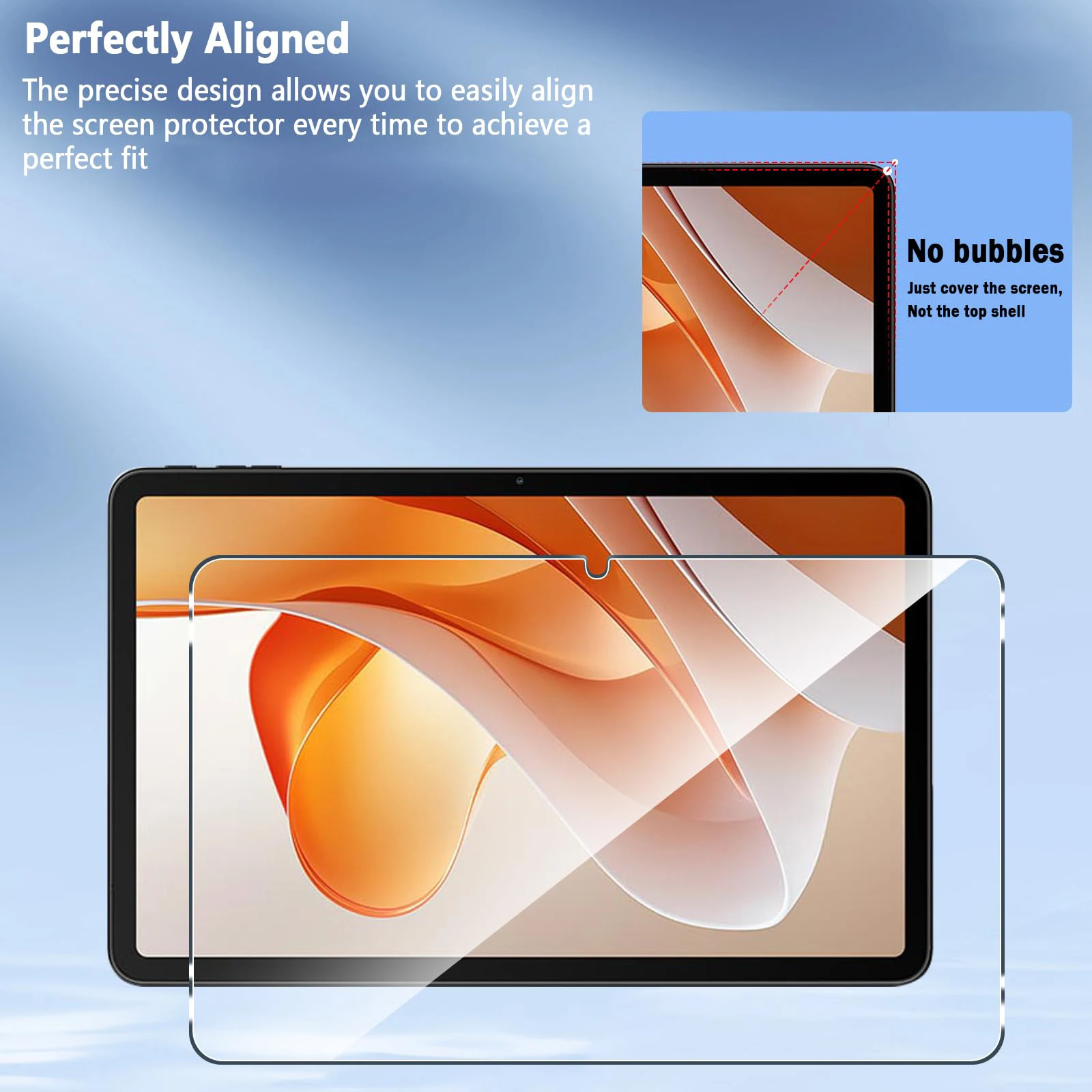 Premium HD Anti-Fingerprint No-Bubble Tempered Glass Tablet Screen Protector, 12-Inch