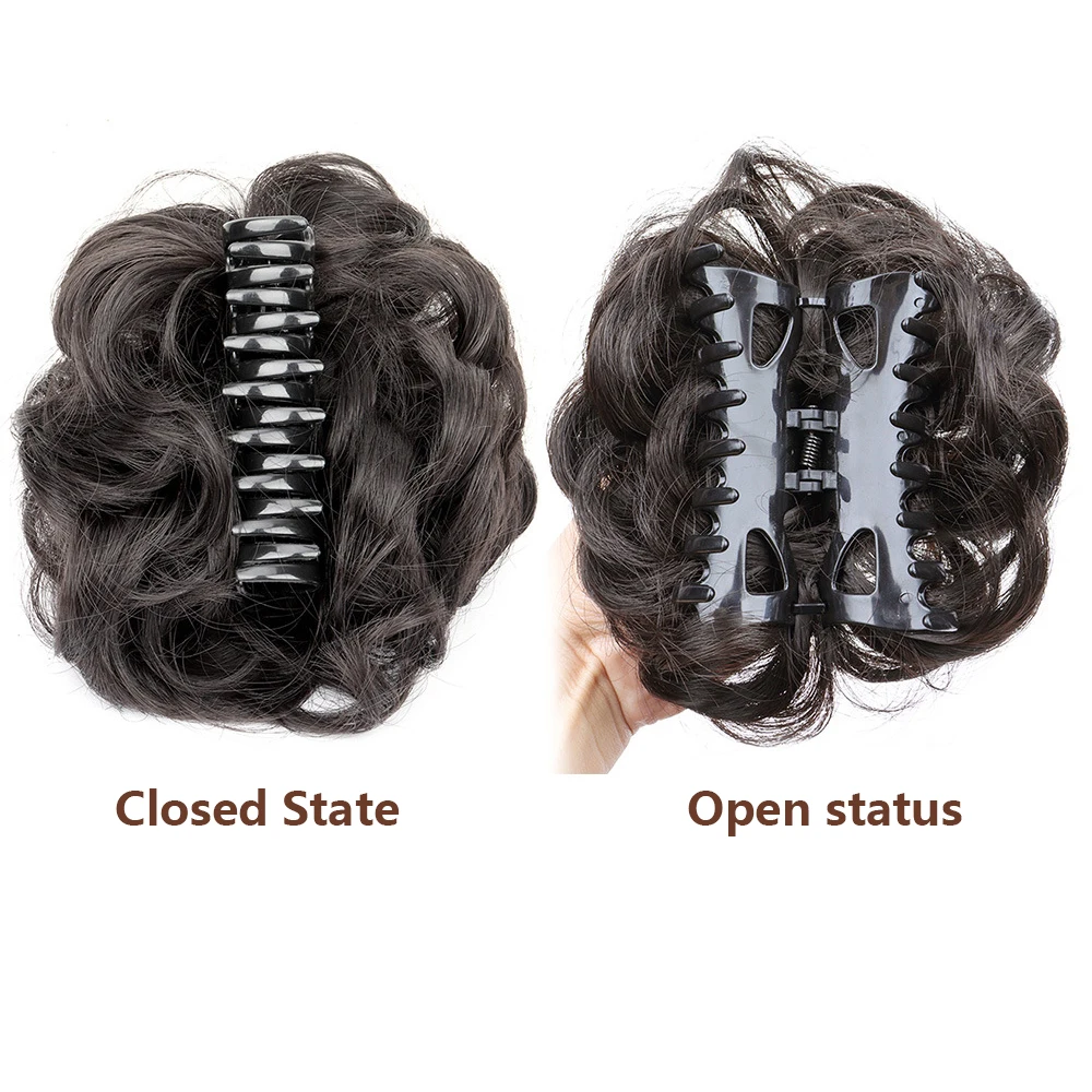 엉킨 곱슬머리 번 클로 클립 합성 헤어피스 여성 패션 우아한 헤어스타일 액세서리 모든 경우에 빠르고 쉽게 착용 가능