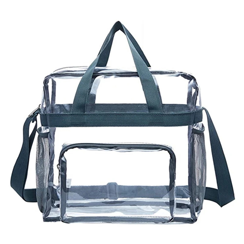 Portable PVC Transparent Shoulder Crossbody Bag Tote Satchel Handbag for Women Lady Large Capacity Clear Bag Shopping Handbag