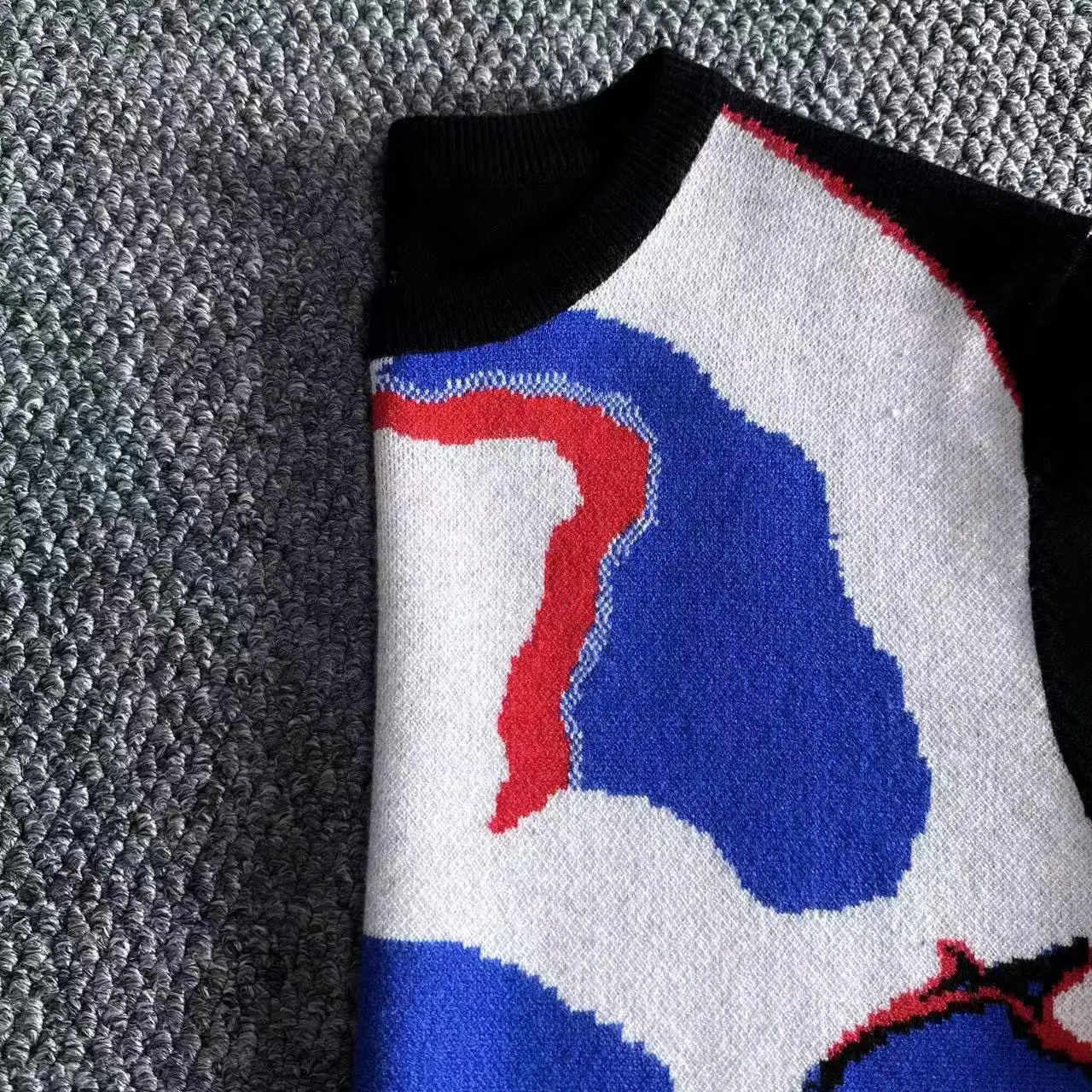 AlexPlein Skull Graffiti Intarsia-knit Sweater Men Clothing Fashion 2024 Winter Couple Wear Casual Covering Yarn Trendy Jumper