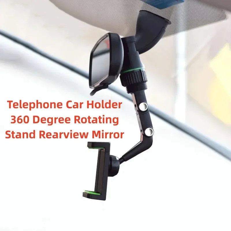 Telephone Car Holder 360 Degree Rotating Stand Rearview Mirror GPS Navigation Auto Phone Support Multifunctional Phone Holder