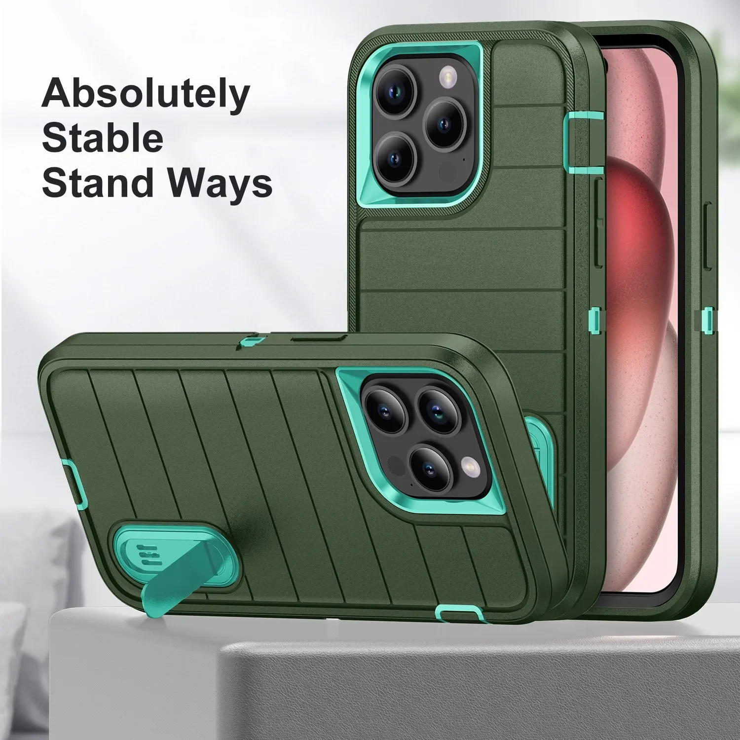 Heavy Duty Shock Absorption Full Body Protective Silicone Rubber Phone Case