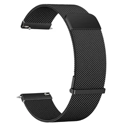 20mm Milanese Magnetic Band - Premium Stainless Steel Mesh Strap Bracelet - 20mm (Black)