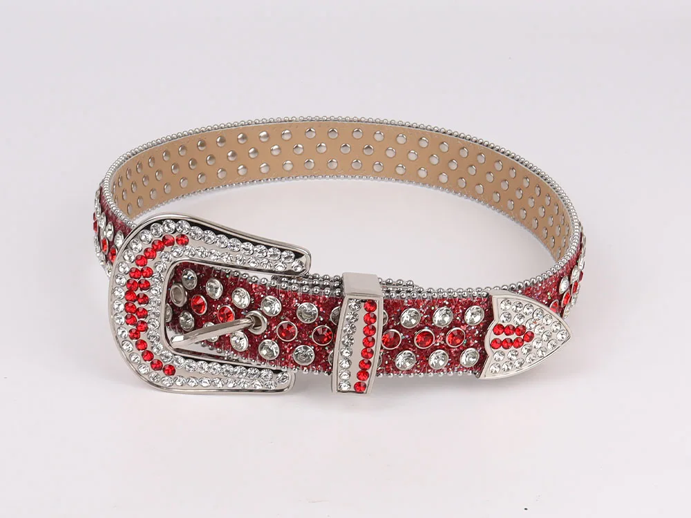 LEACOOLKEY Men Women Rhinestone Leather Belt for Jeans Dress Western Cowboy  Shiny Crystal Studded Design Belt Plus Size at  Women's Clothing store