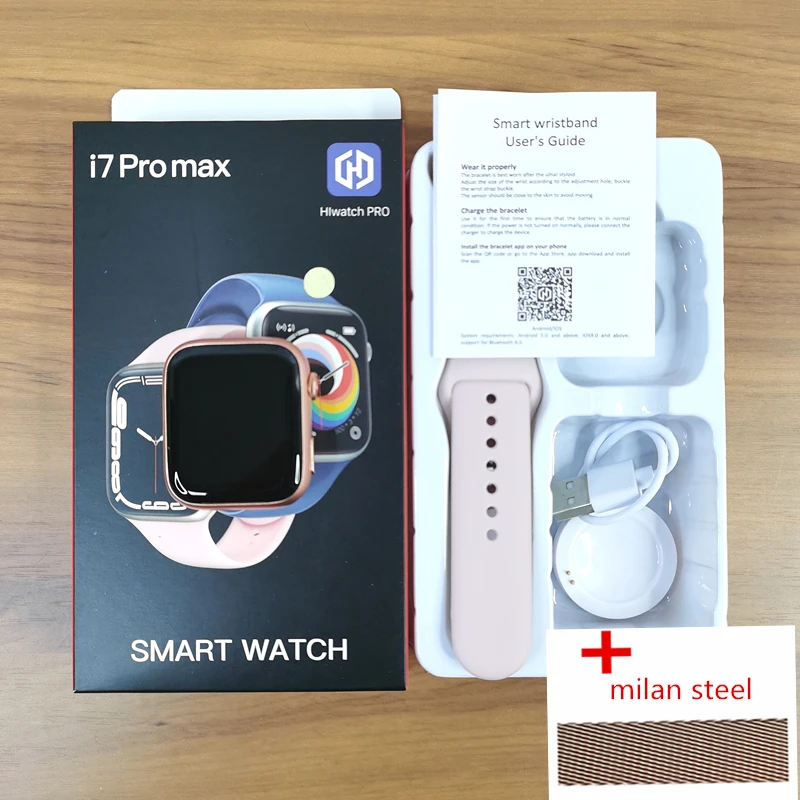 Wholesale i7 Pro Max iwo7 Smart Watch Bluetooth Call Sleep Monitor Hreat Rate Fintess Tracker 1.75 inch Waterproof pk d20 d30 x8 