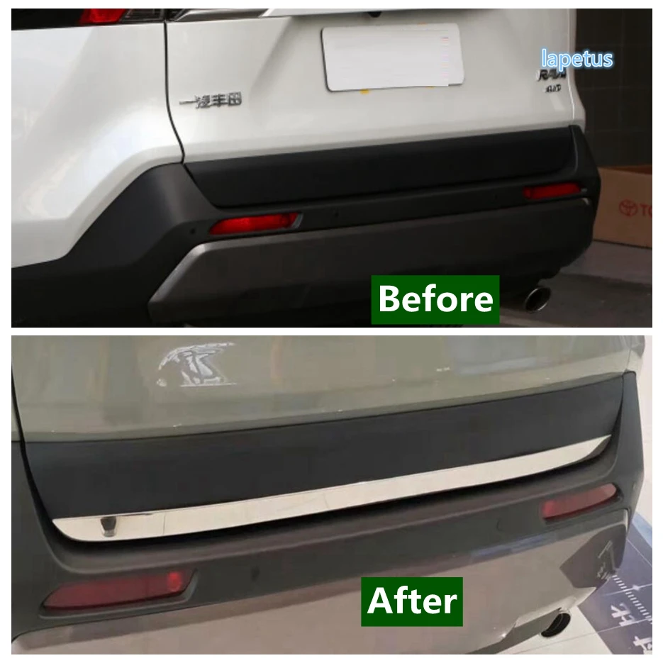 Cover In Acciaio Inox Per Portellone Posteriore Toyota RAV4 (2013-2018) - Protezione Paraurti Con Adesivo 3M