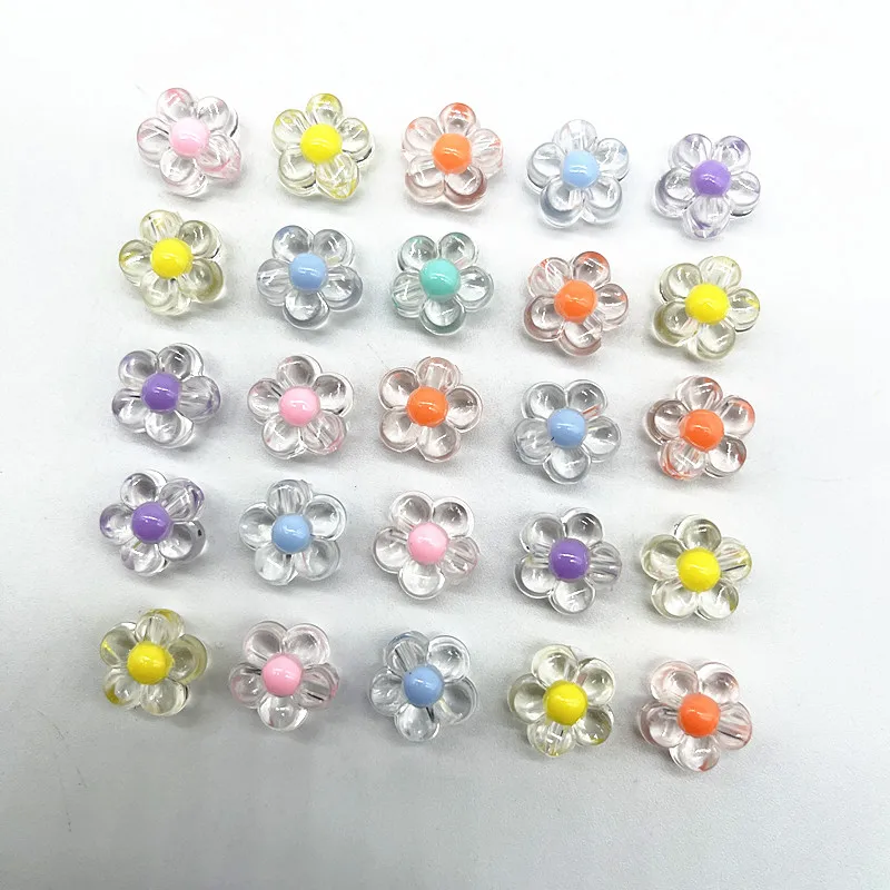 Acrylic Beads 30pcs/lot 12mm Matting/Transparency/AB Colour Acrylic Sunflowers Beads for Jewelry Making