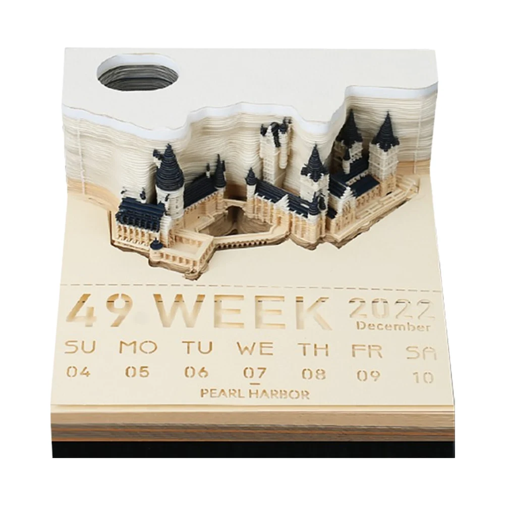 Bloc-notes château 3D bloc-notes calendrier bureau 2024 bloc-notes