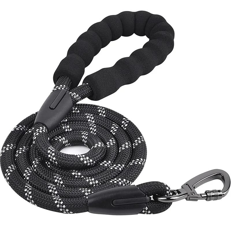 

Heavy Duty Dog Leash for Small Medium and Large Dogs, Reflective Nylon Pet Lead, Comfortable Padded Handle, Quick Release, 4.9FT