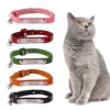 1 Pc Pet Cat Collar Personalized Antiloss Diy Custom Adjustable Leather Cat Collar With Bell Kitten Collar S/M/L Pet Accessories 1