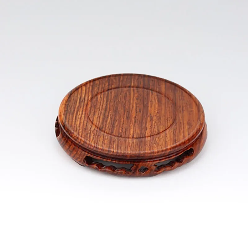 Rosewood rosewood carving, Buddha Decoration Base, Round Solid Wood with Stone Base