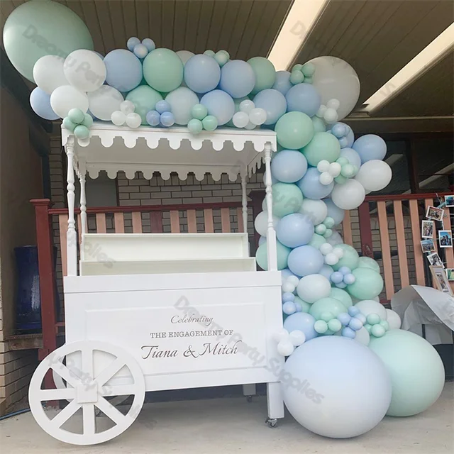 터키석 녹색 풍선 화환 아치 세트