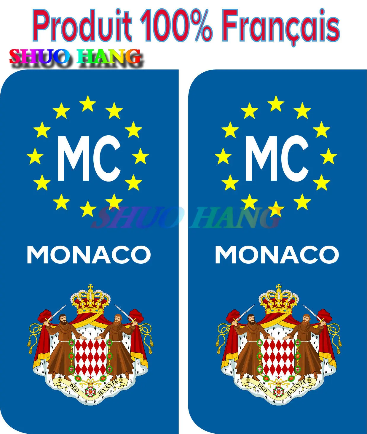 

PRINCIPALITY OF MONACO Blue License Plate Sticker Vinyl Car Accessories High Quality License Plate Decal PVC