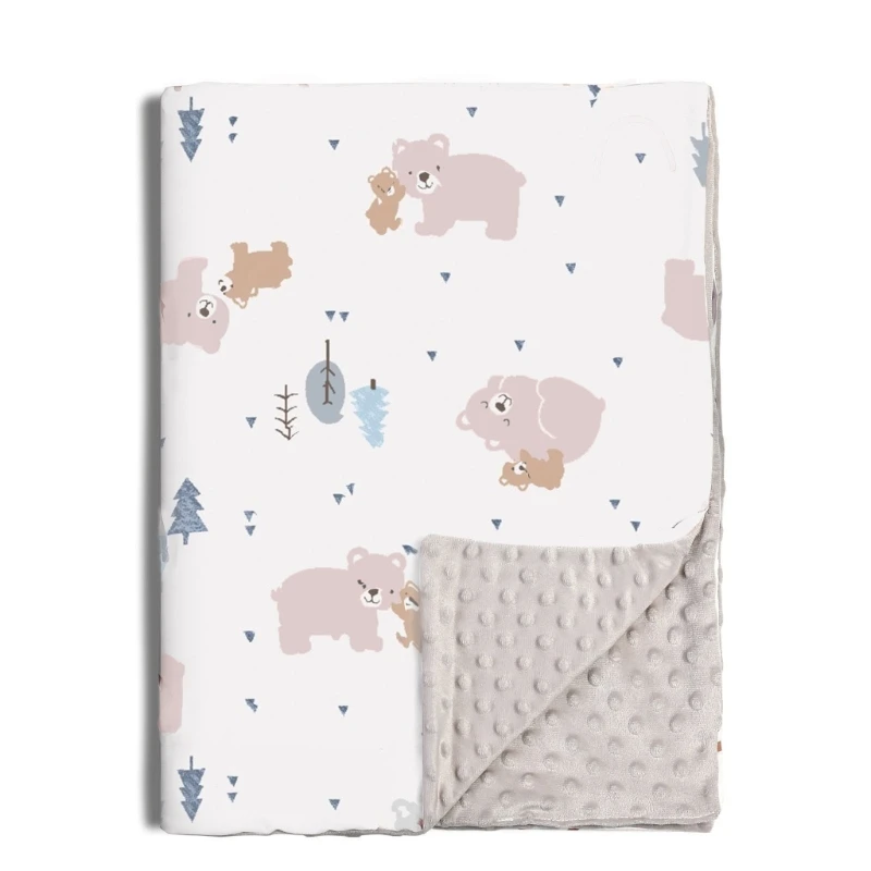 Soft Plush Minky Blanket Toddler Receiving Blanket Throw for Baby Toddler D5QA