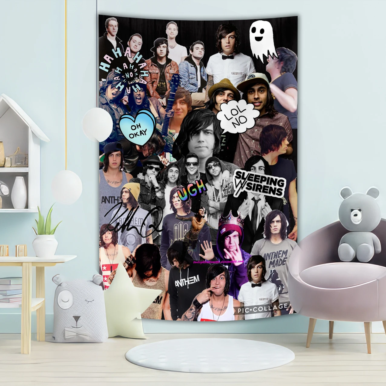 Tapestry Decorations Amerika's Favoriete Flag Tapestry Jake Webber Johnnie Guilbert Room Aesthetic Meme macrame Wall Hanging