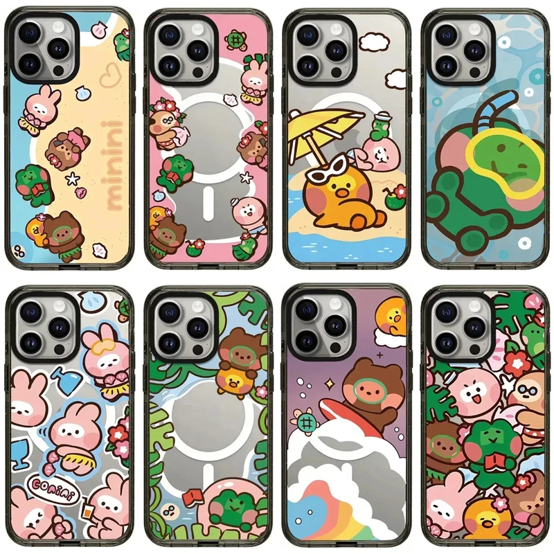 

2.5 Acrylic Magnetic Cartoon Summer Diving iPhone 12 13 15 14 Pro Max Protective Case, Fits iPhone 15 Pro Max