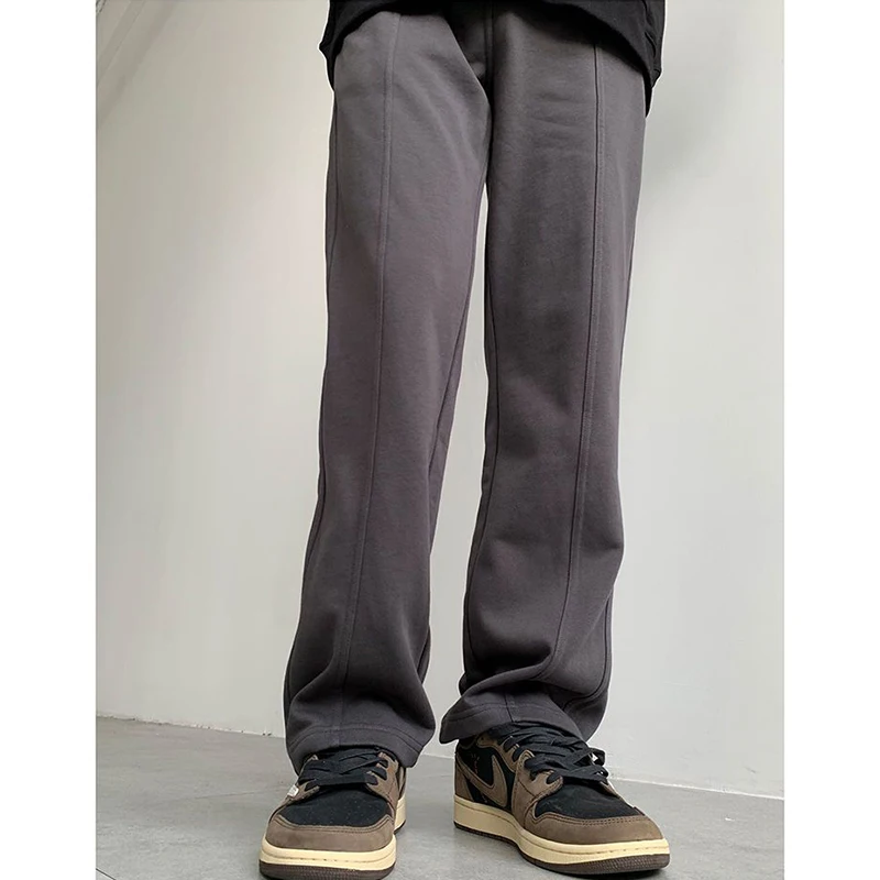 

Autumn Winter KPOP Fashion Style Harajuku Trousers Men Loose All Match Straight Casual Chic Pants Vintage Pockets Male Clothes