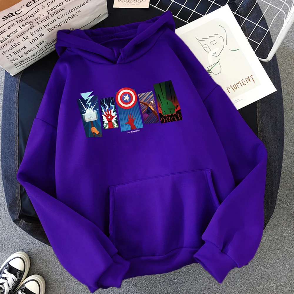 thumbnail image 1 of Sudadera con capucha de superhéroe con estampado de Marvel para hombre, ropa de calle masculina con estampado de Disney, sudadera de lana cálida con capucha de Hip Hop, otoño, 1 of 5