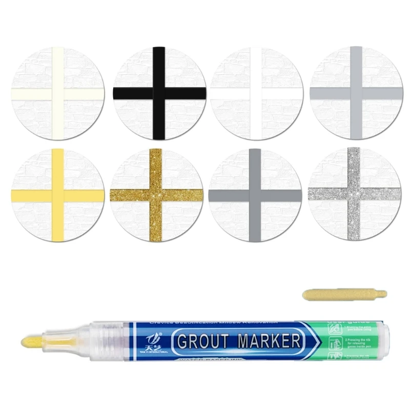 

Bathroom Tile Grout Pen Waterproof Tile Paint Marker Grout Restorer Pen Joint Repair Marker for Tiles, Wall, Floor Dropship