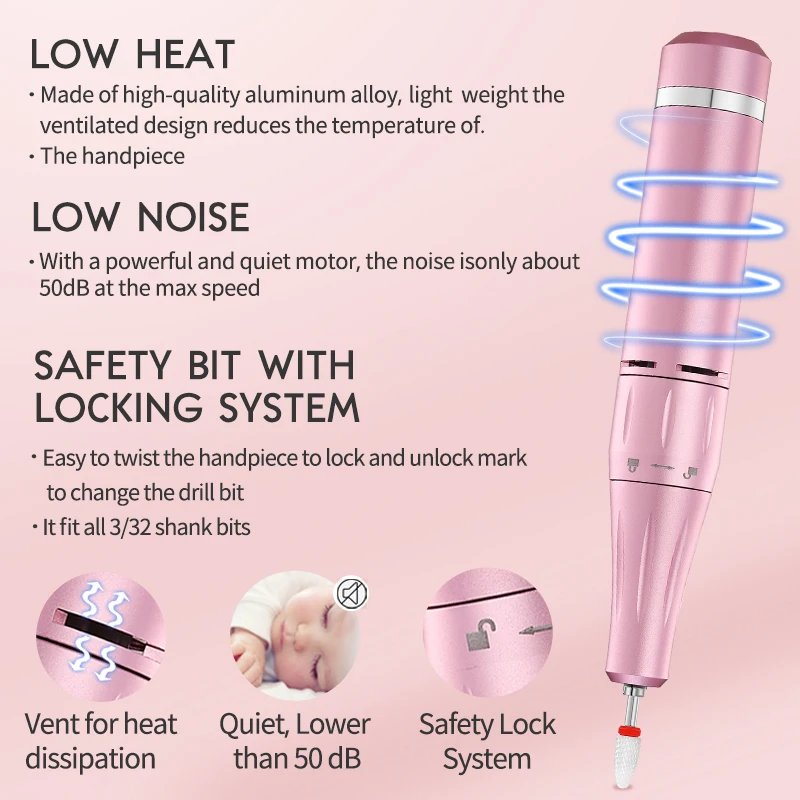 40000RPM Electric Nail Drill Professional Manicure Machine With LCD Display Nails Sander Set Nail Salon Polisher Equipment 4