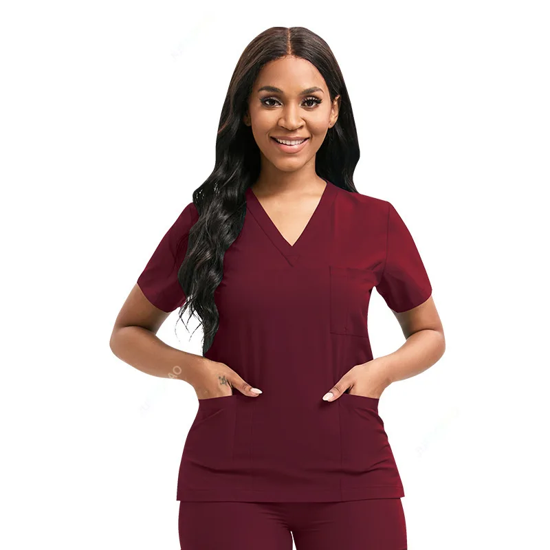 Conjunto de uniformes médicos, Tops elásticos con pantalones de bolsillo, uniforme de enfermera, monos de cirugía, ropa de trabajo para salón de belleza, nuevo