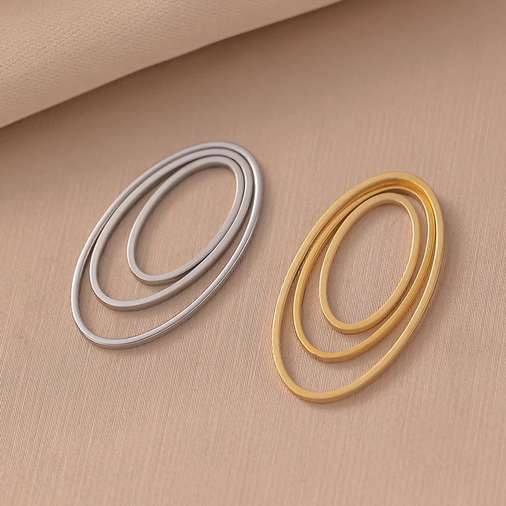 10 Stücke Edelstahl Hohl Oval Charms Anhänger DIY Handmake Halsketten Ohrring Schmuck Machen Liefert Zubehör Großhandel – Detail 4