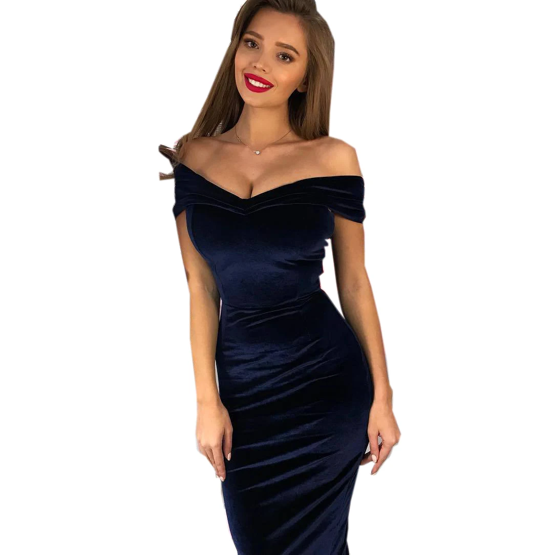 

Summer Dress for Women Party Prom New Soft Sexy Slash Neck Off the Shoulder Elegant Ladies Chic Bodycon Bud Vestidos Feminino XL