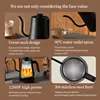 1200W Electric Gooseneck Kettle 1000ml Hand Brew Coffee Pot Smart Teapot with Temperature Control Rapid Heating Kettle 110v/220v 4