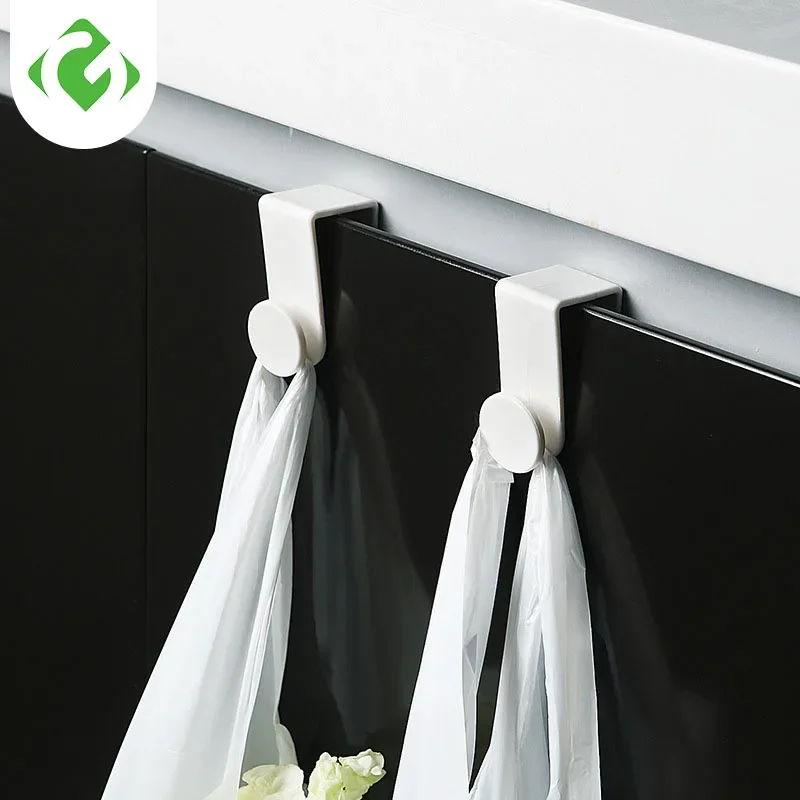2 Pack Simple Plastic Hook Thicken Cabinet Door Hook Kitchen Shoe Grocery Hanger Bedroom Door Clothes Household Products