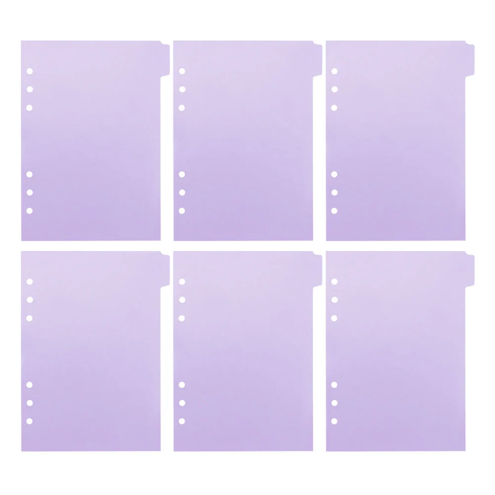 

6 Sheets 6 Ring Binder Dividers Plastic A5 Comic Book Dividers Card Separator Section Index Dividers Page Divider Comic Book